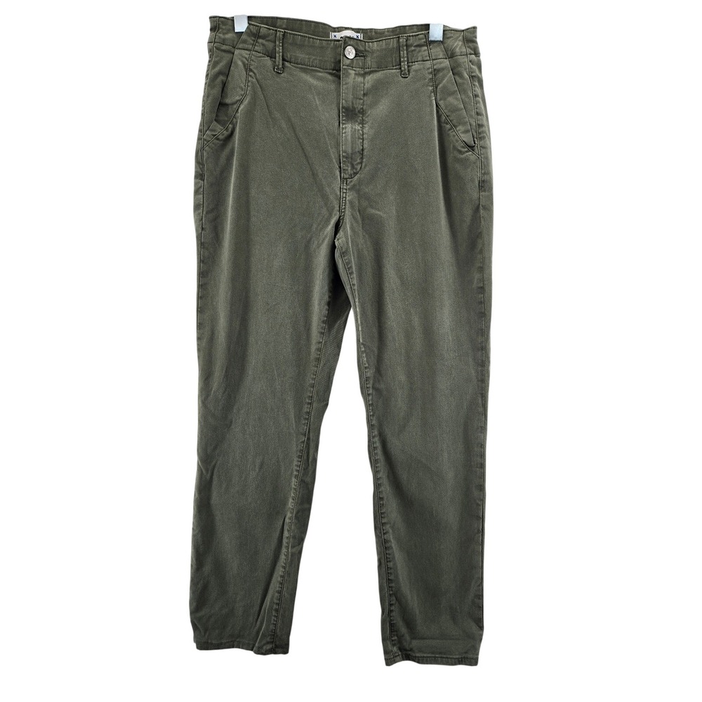 Paige Slim Utility Ankle Pants Olive Green Lyocell Relaxed‎ Womens Size 30